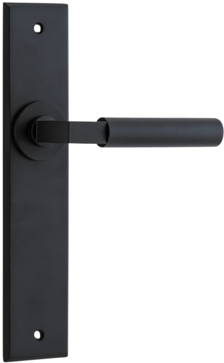 Berlin Lever - Chamfered Backplate - Ella Grace - Iver - Matt Black - Door Levers