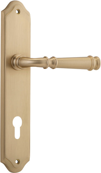 Verona Lever - Shouldered Backplate - Ella Grace - Iver - Brushed Brass - Door Levers