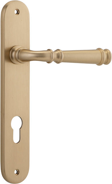 Verona Lever - Oval Backplate - Ella Grace - Iver - Brushed Brass - Door Levers