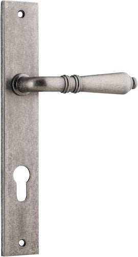 Sarlat Lever - Rectangular Backplate - Ella Grace - Iver - Distressed Nickel - Door Levers