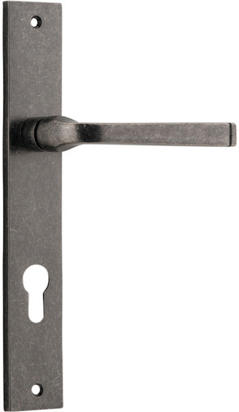 Annecy Lever - Rectangular Backplate - Ella Grace - Iver - Distressed Nickel - Door Levers