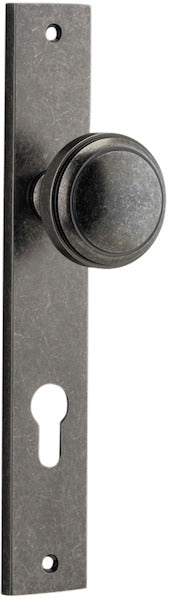 Paddington Knob - Rectangular Backplate - Ella Grace - Iver - Distressed Nickel - Door Knobs