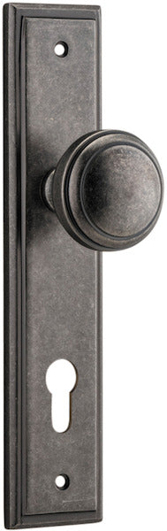 Paddington Knob - Stepped Backplate - Ella Grace - Iver - Distressed Nickel - Door Knobs