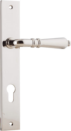 Sarlat Lever - Rectangular Backplate - Ella Grace - Iver - Polished Nickel - Door Levers