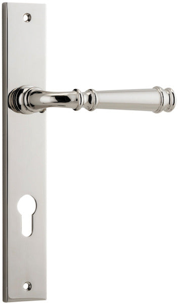 Verona Lever - Rectangular Backplate - Ella Grace - Iver - Polished Nickel - Door Levers