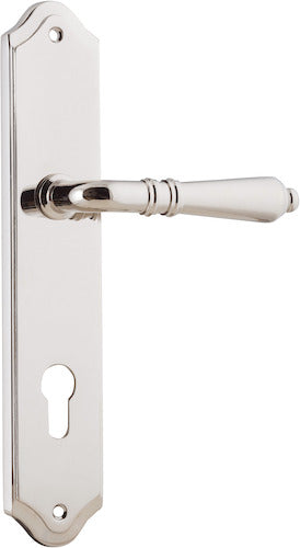 Sarlat Lever - Shouldered Backplate - Ella Grace - Iver - Polished Nickel - Door Levers