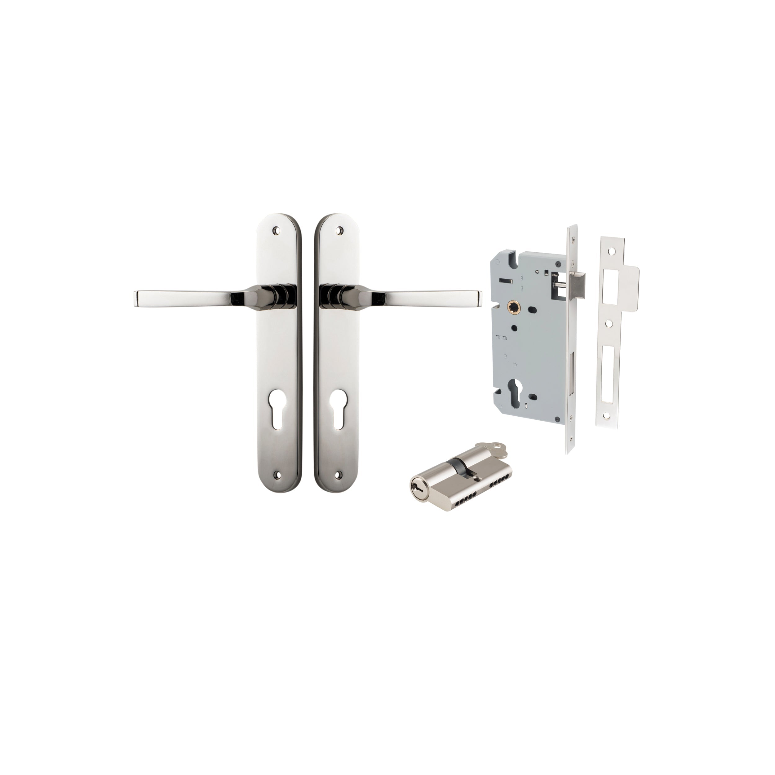 Annecy Lever - Oval Backplate - Ella Grace - Iver - Polished Nickel - Door Levers