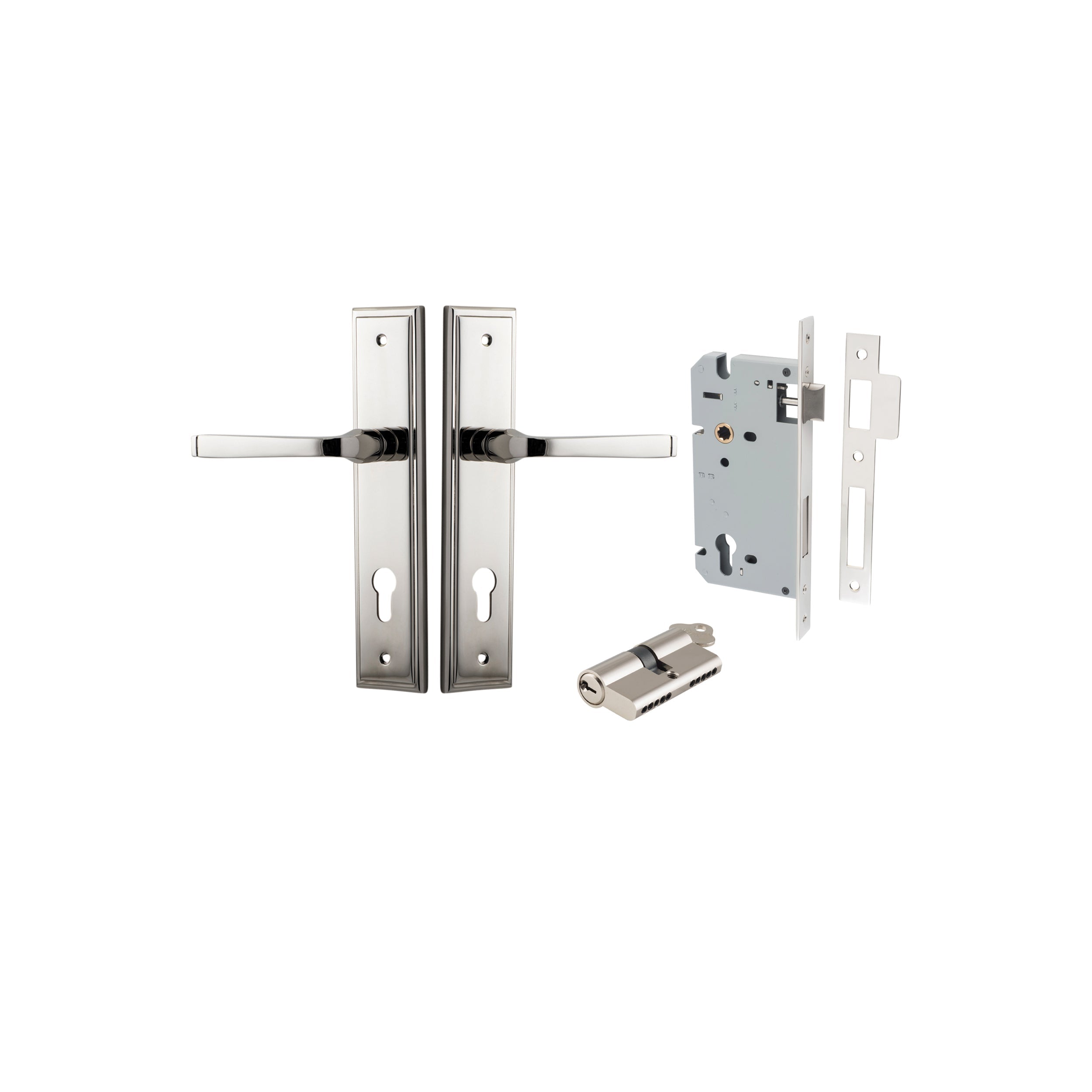 Annecy Lever - Stepped Backplate - Ella Grace - Iver - Polished Nickel - Door Levers