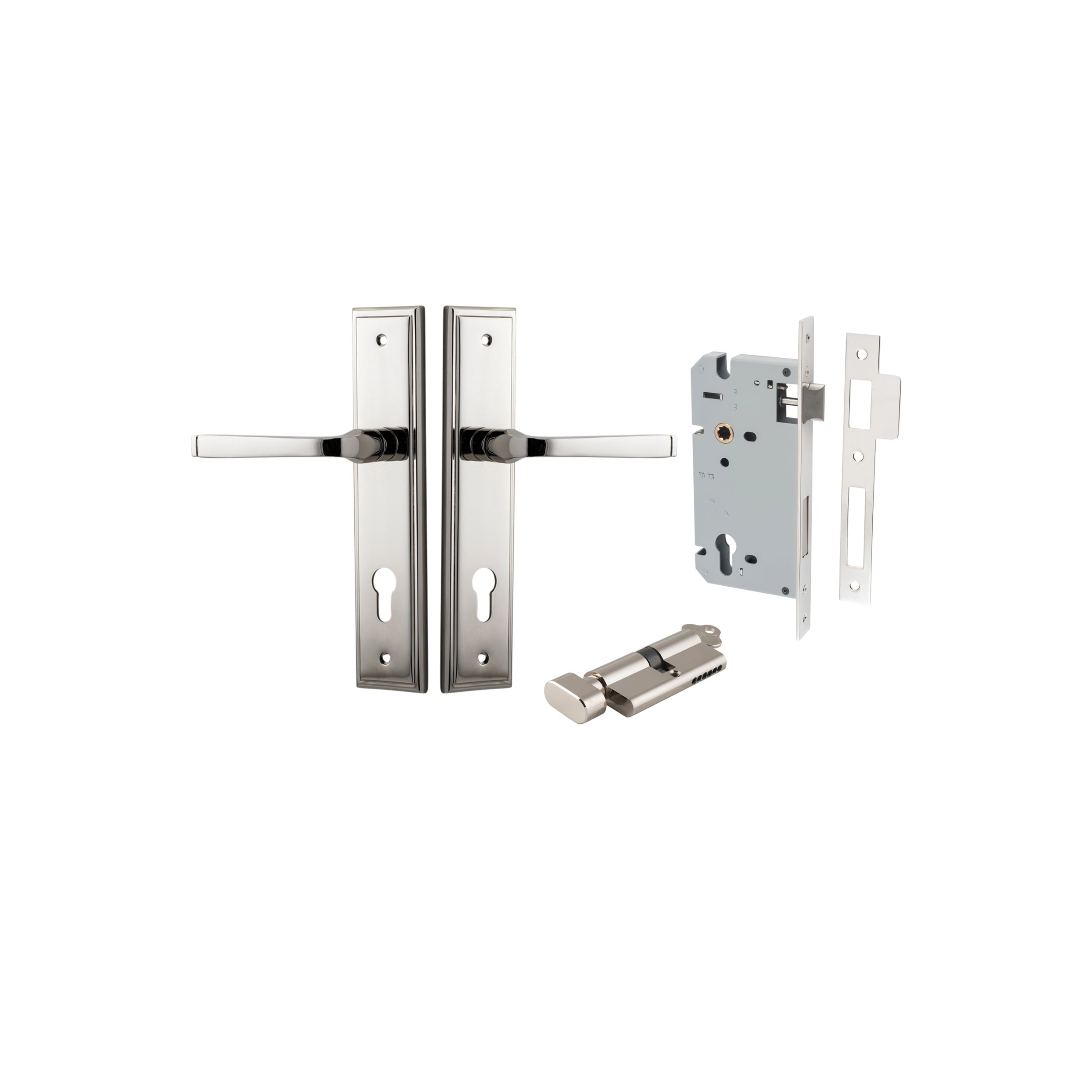 Annecy Lever - Stepped Backplate - Ella Grace - Iver - Polished Nickel - Door Levers