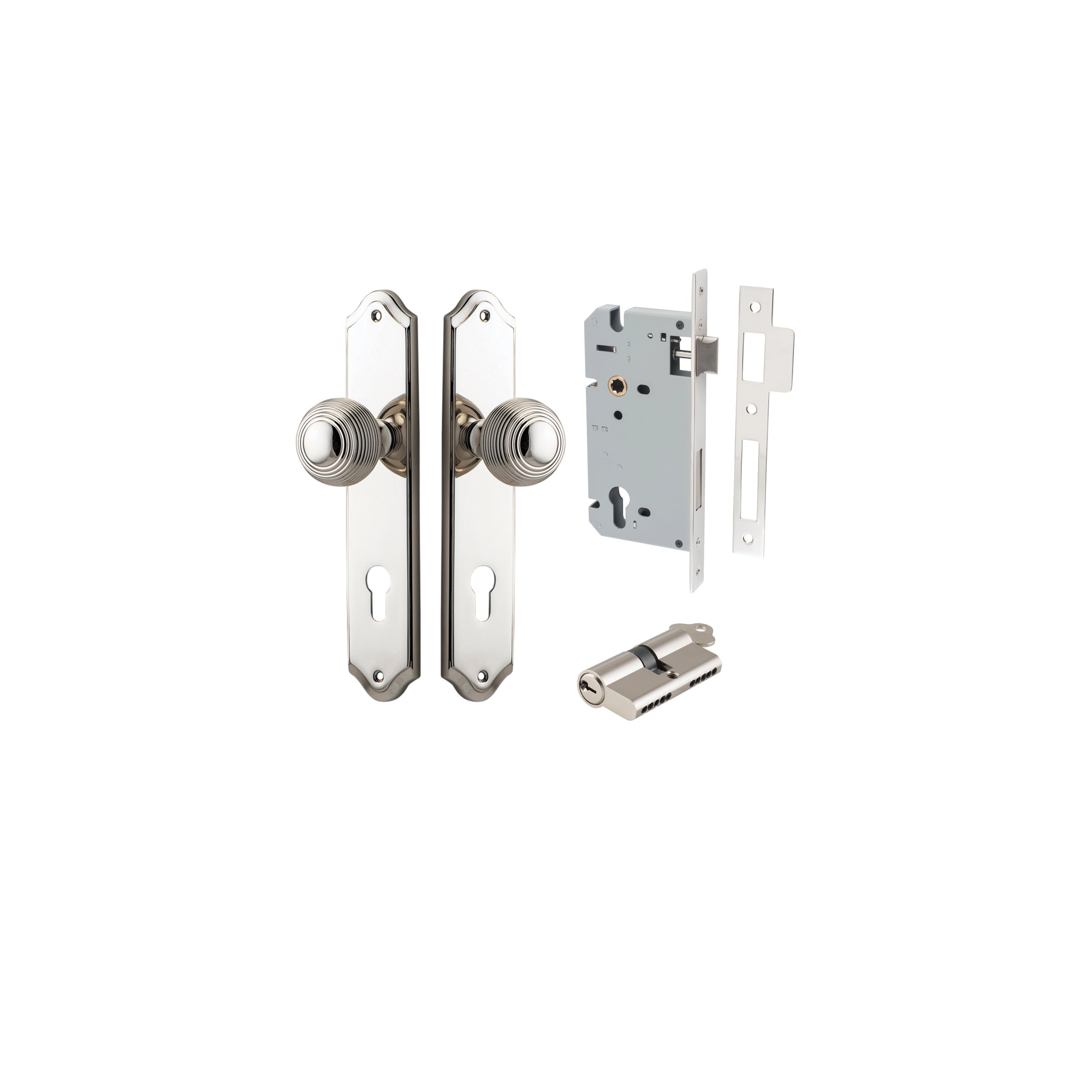 Guildford Knob - Shouldered Backplate - Ella Grace - Iver - Polished Nickel - Door Knobs