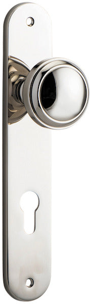 Paddington Knob - Oval Backplate - Ella Grace - Iver - Polished Nickel - Door Knobs