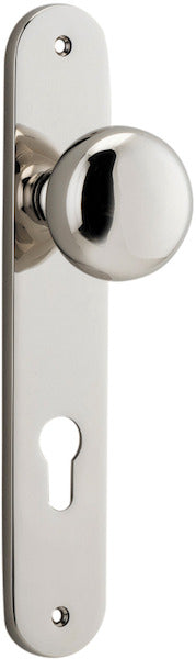 Cambridge Knob - Oval Backplate - Ella Grace - Iver - Polished Nickel - Door Knobs