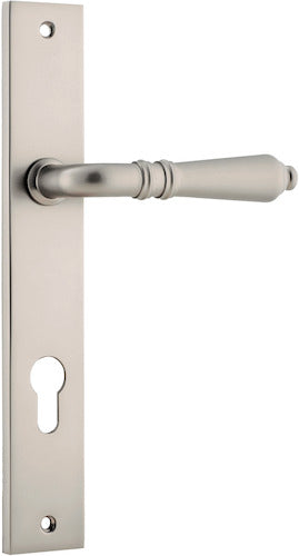 Sarlat Lever - Rectangular Backplate - Ella Grace - Iver - Satin Nickel - Door Levers