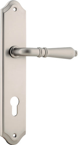 Sarlat Lever - Shouldered Backplate - Ella Grace - Iver - Satin Nickel - Door Levers