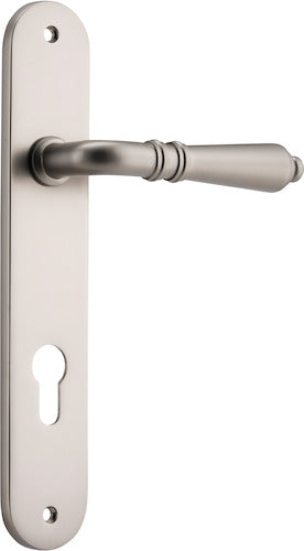 Sarlat Lever - Oval Backplate - Ella Grace - Iver - Satin Nickel - Door Levers