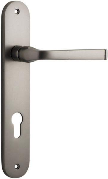 Annecy Lever - Oval Backplate - Ella Grace - Iver - Satin Nickel - Door Levers