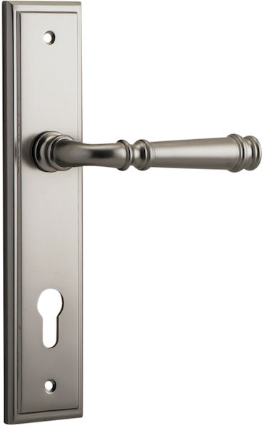 Verona Lever - Stepped Backplate - Ella Grace - Iver - Satin Nickel - Door Levers