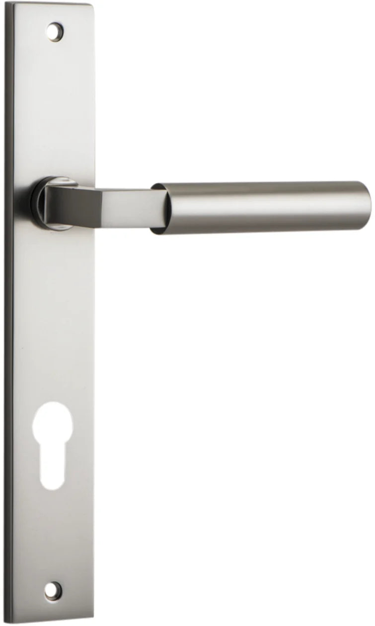 Berlin Lever - Rectangular Backplate - Ella Grace - Iver - Satin Nickel - Door Levers