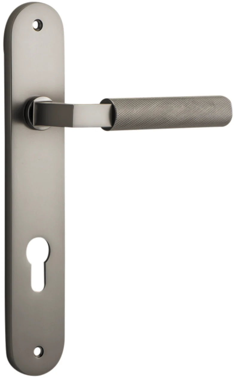 Brunswick Lever - Oval Backplate - Ella Grace - Iver - Satin Nickel - Door Levers