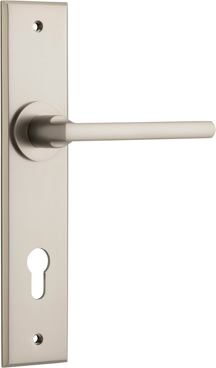 Baltimore Lever - Chamfered Backplate - Ella Grace - Iver - Satin Nickel - Door Levers