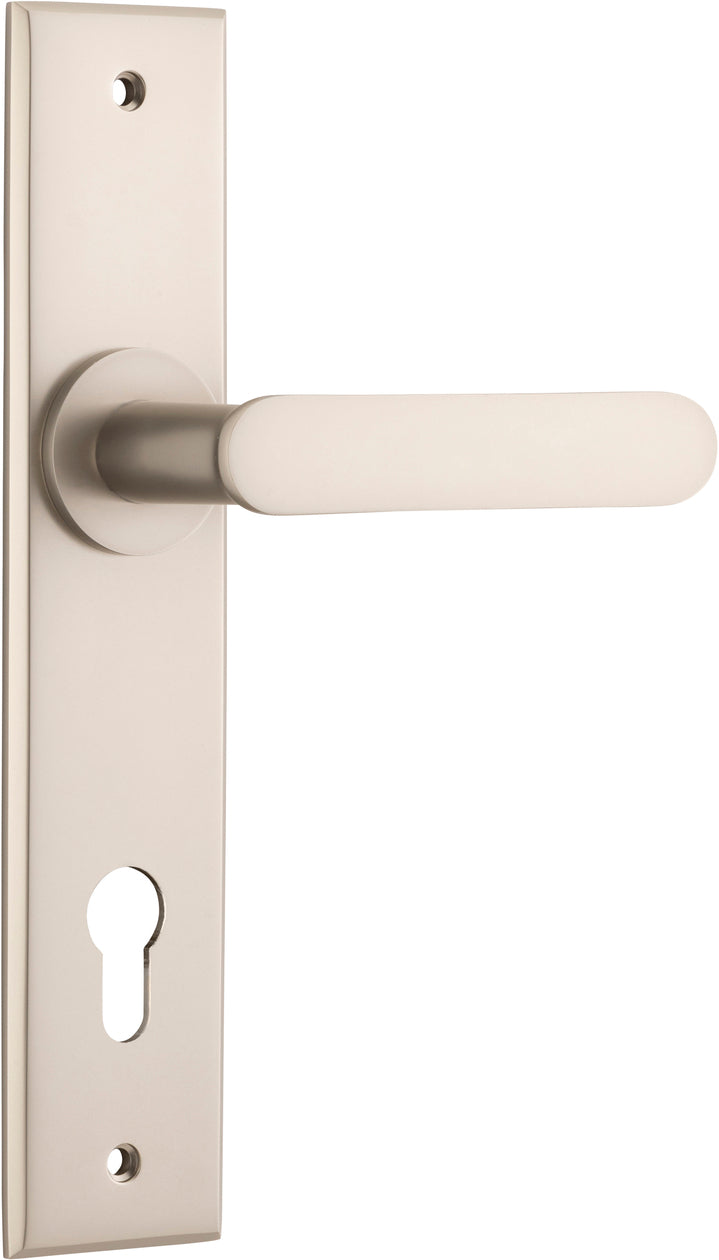 Bronte Lever - Chamfered Backplate - Ella Grace - Iver - Satin Nickel - Door Levers