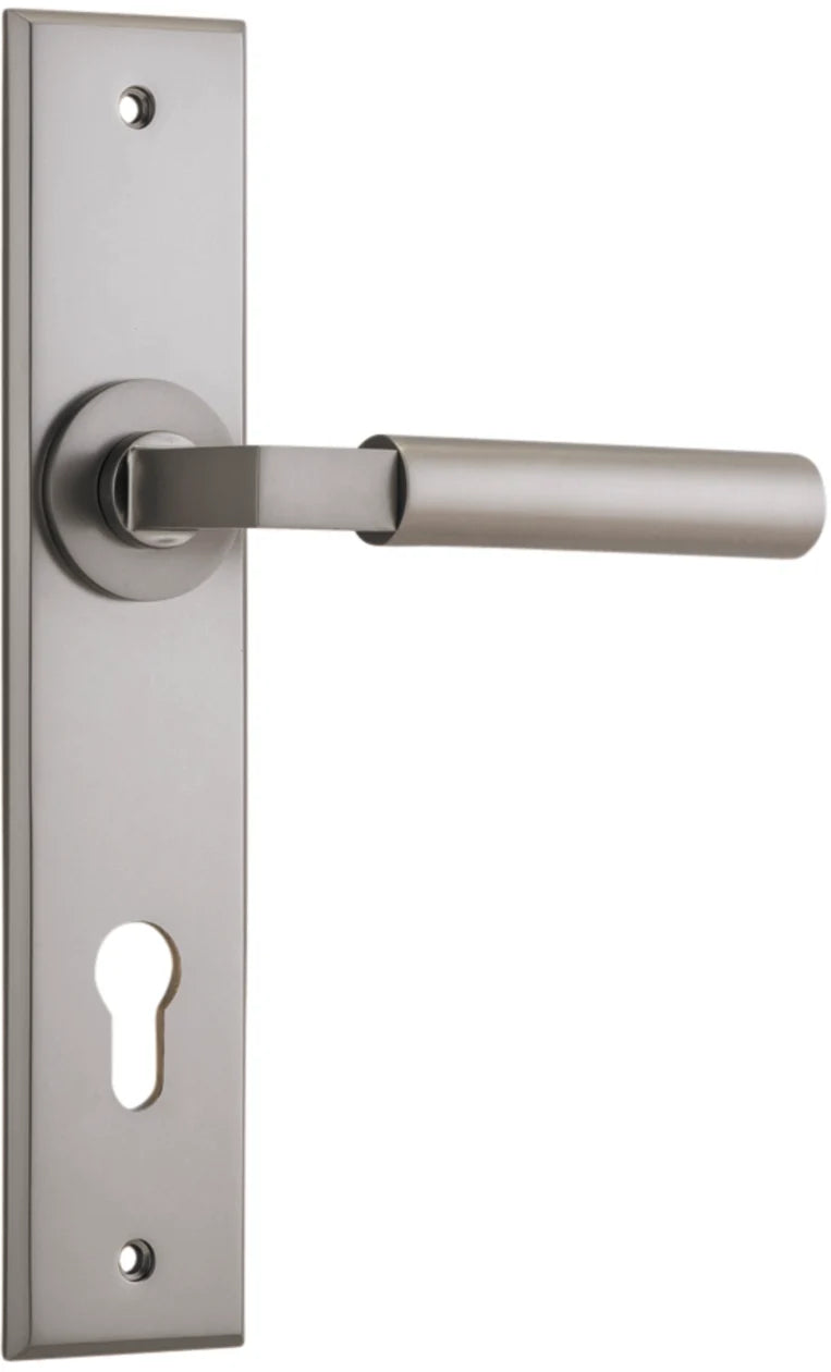 Berlin Lever - Chamfered Backplate - Ella Grace - Iver - Satin Nickel - Door Levers