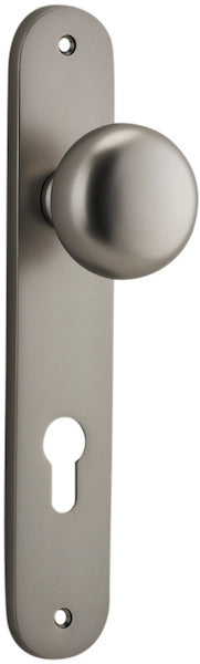 Cambridge Knob - Oval Backplate - Ella Grace - Iver - Satin Nickel - Door Knobs