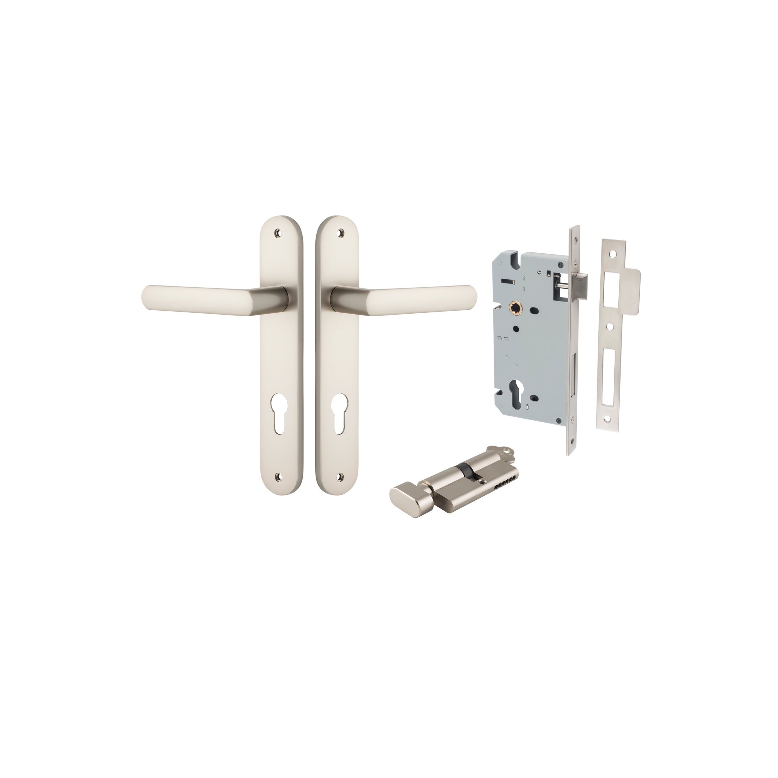 Osaka Lever - Oval Backplate - Ella Grace - Iver - Satin Nickel - Door Levers