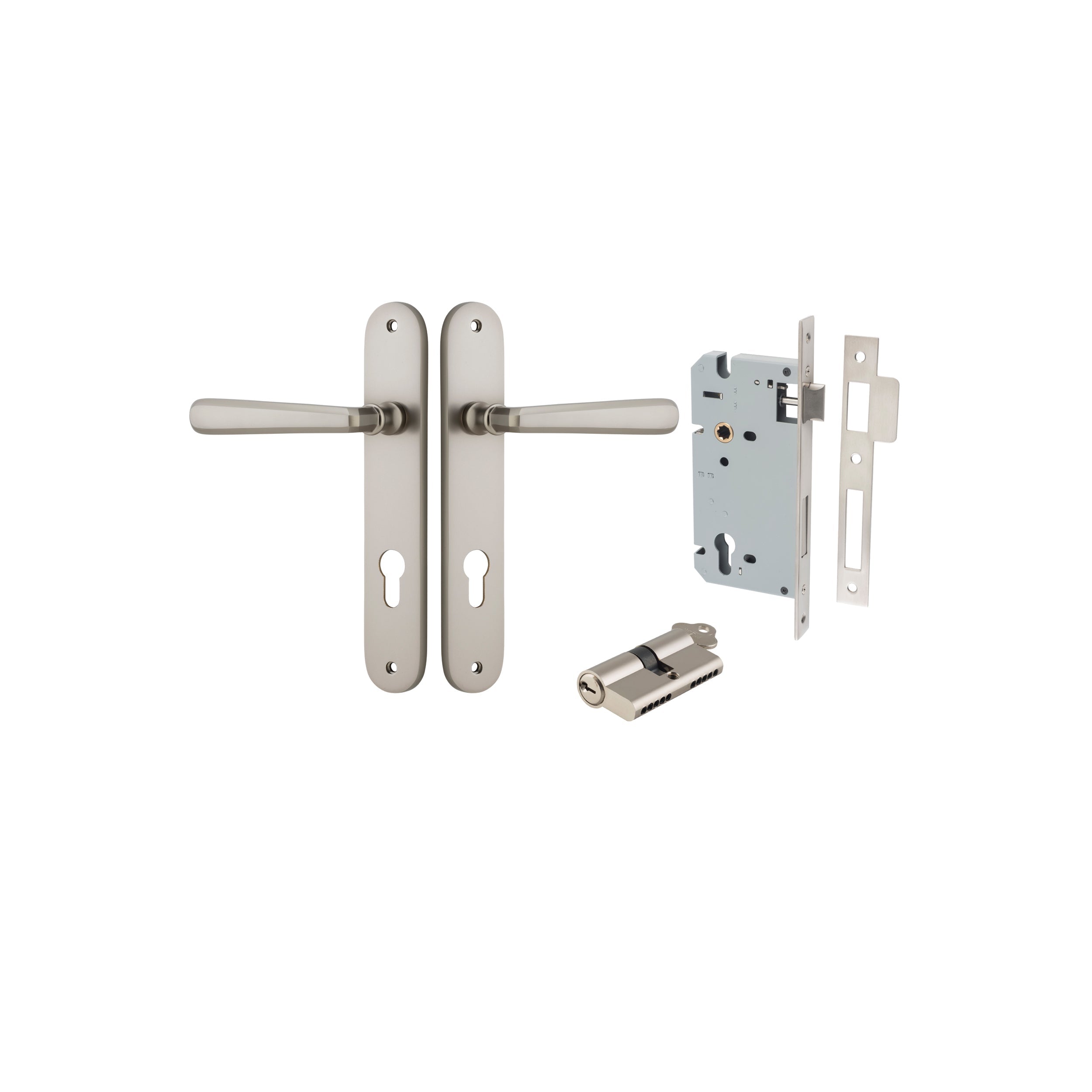 Copenhagen Lever - Oval Backplate - Ella Grace - Iver - Satin Nickel - Door Levers