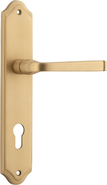 Annecy Lever - Shouldered Backplate - Ella Grace - Iver - Brushed Brass - Door Levers