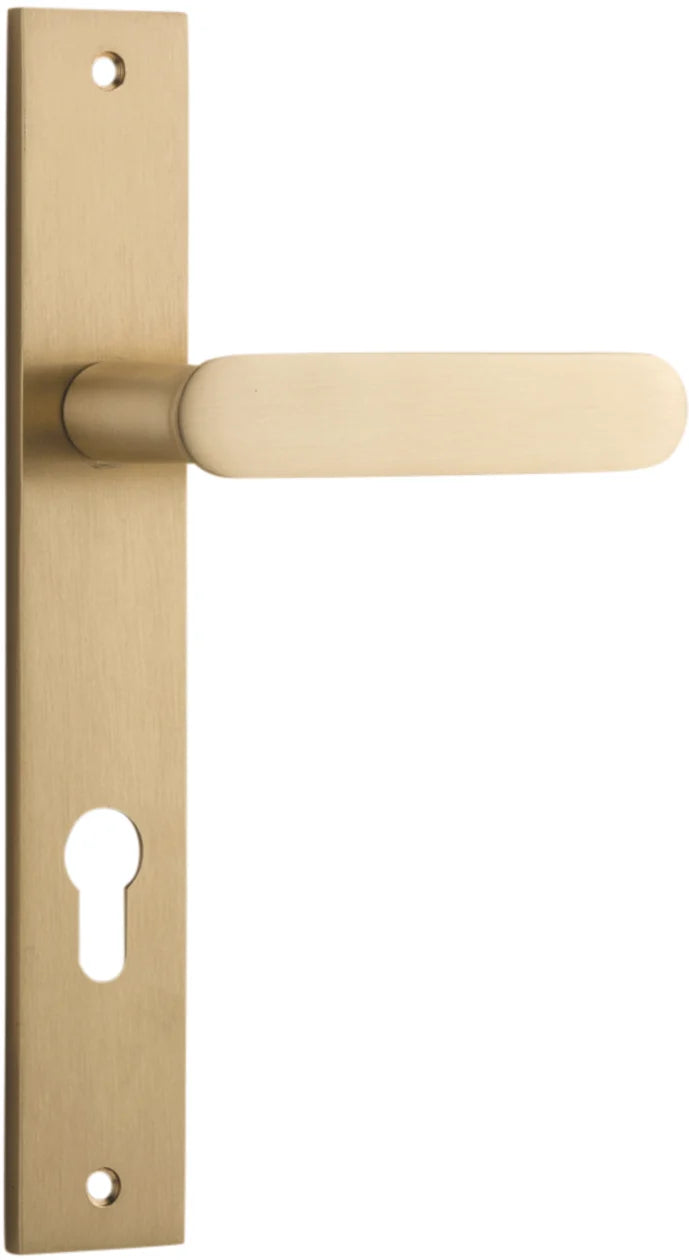 Bronte Lever - Rectangular Backplate - Ella Grace - Iver - Brushed Brass - Door Levers