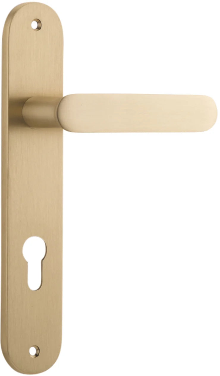 Bronte Lever - Oval Backplate - Ella Grace - Iver - Brushed Brass - Door Levers