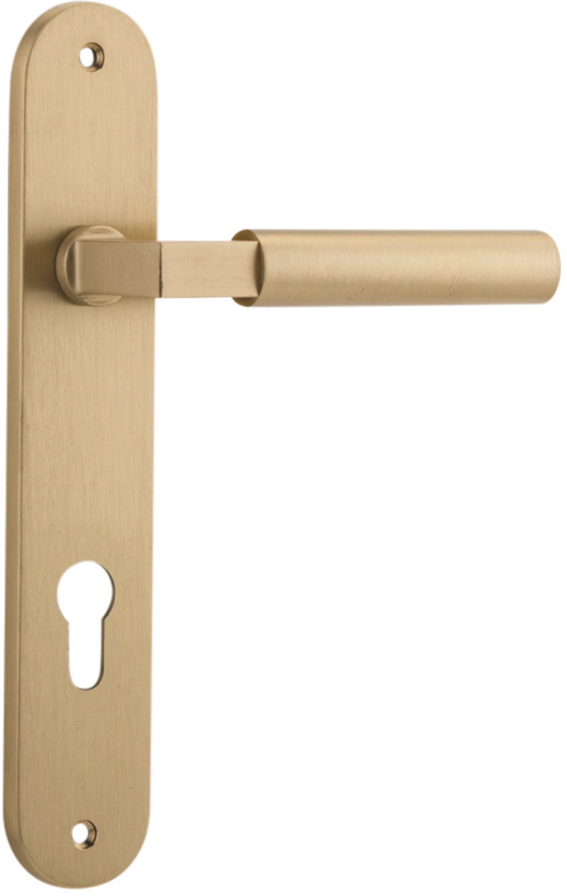 Berlin Lever - Oval Backplate - Ella Grace - Iver - Brushed Brass - Door Levers