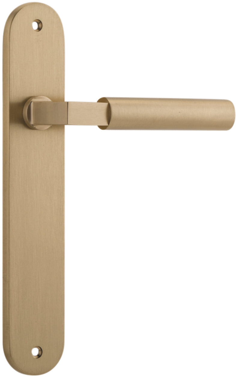 Berlin Lever - Oval Backplate - Ella Grace - Iver - Brushed Brass - Door Levers