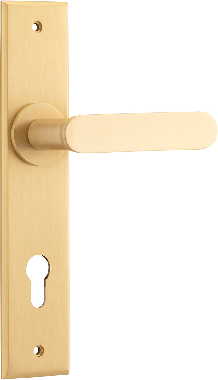 Bronte Lever - Chamfered Backplate - Ella Grace - Iver - Brushed Brass - Door Levers