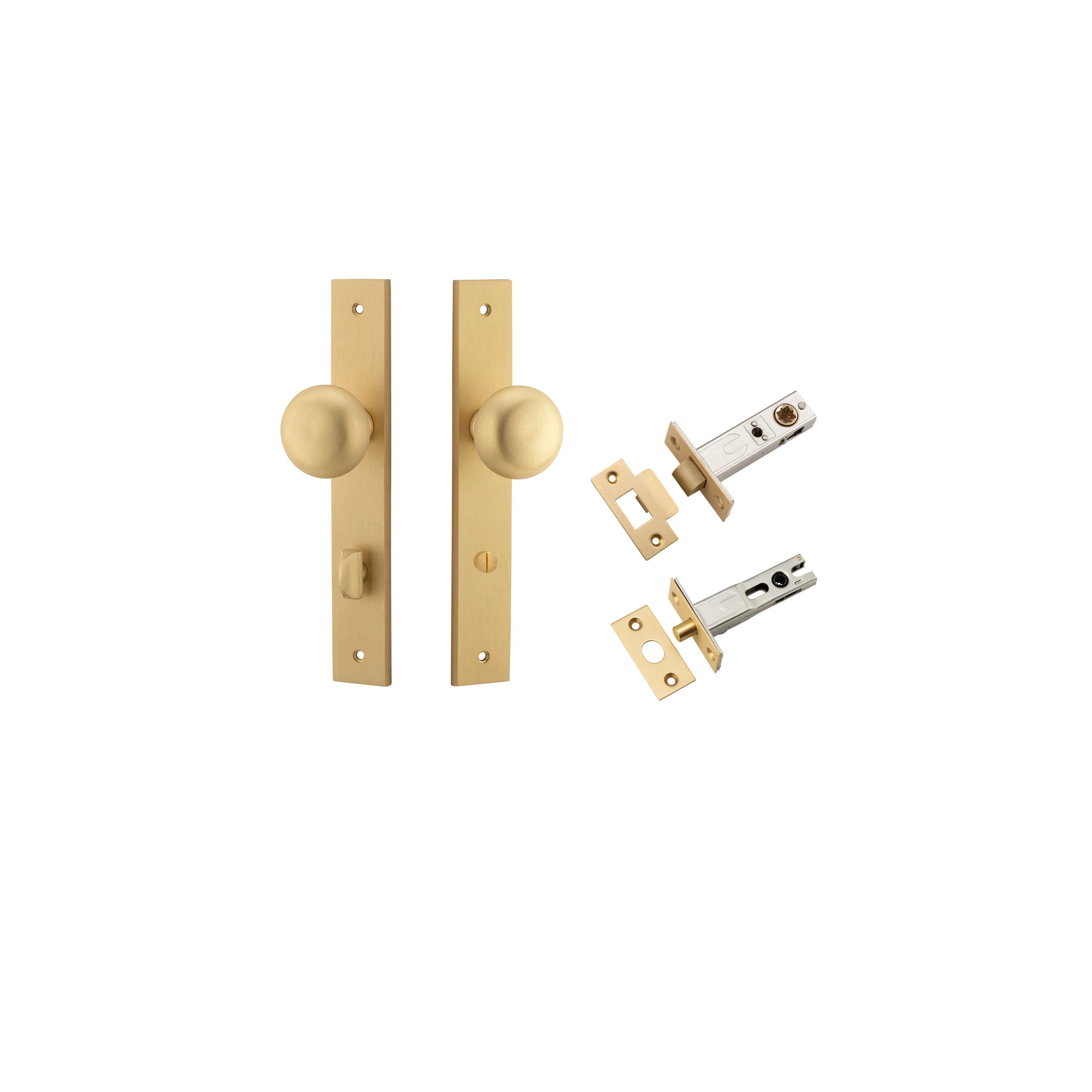 Cambridge Knob - Rectangular Backplate - Ella Grace - Iver - Brushed Brass - Door Knobs