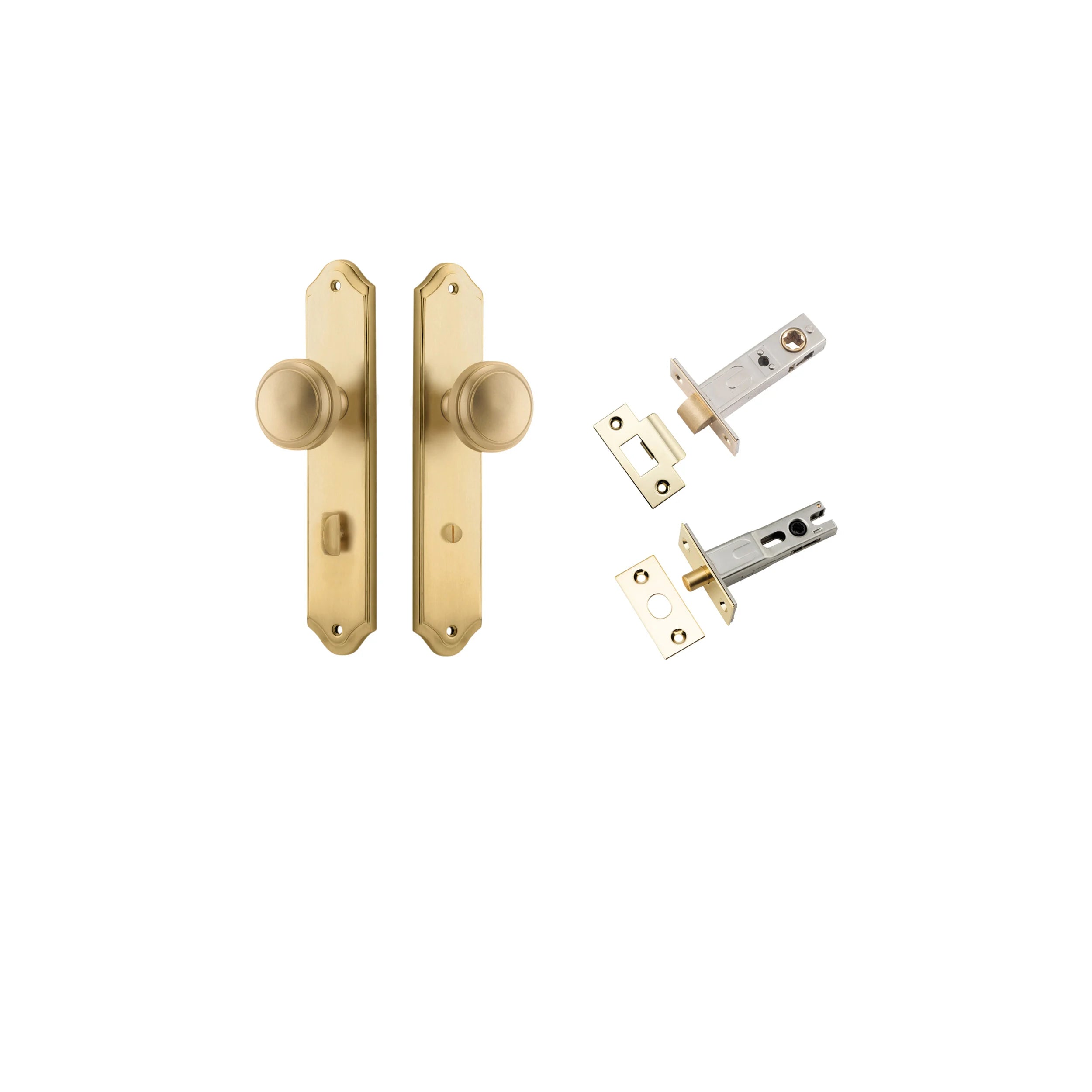 Paddington Knob - Shouldered Backplate - Ella Grace - Iver - Brushed Brass - Door Knobs