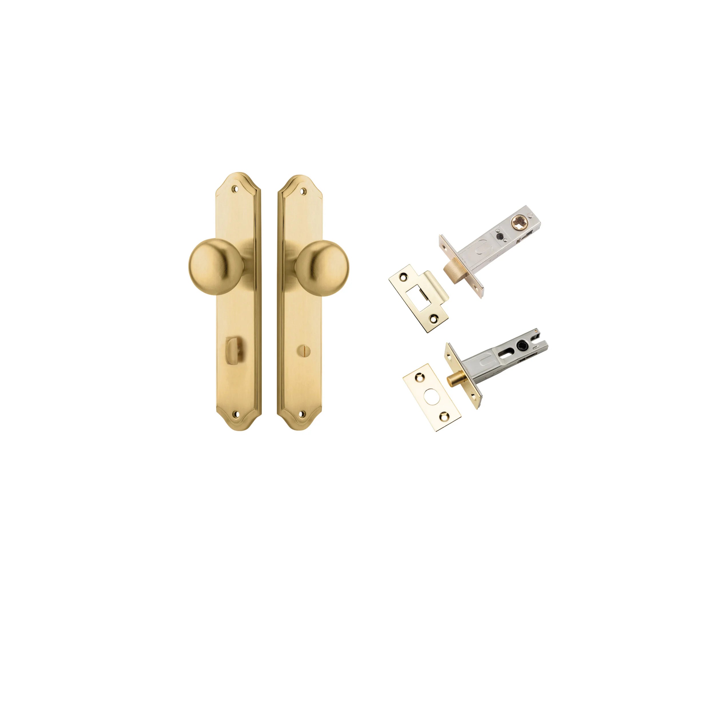 Cambridge Knob - Shouldered Backplate - Ella Grace - Iver - Brushed Brass - Door Knobs