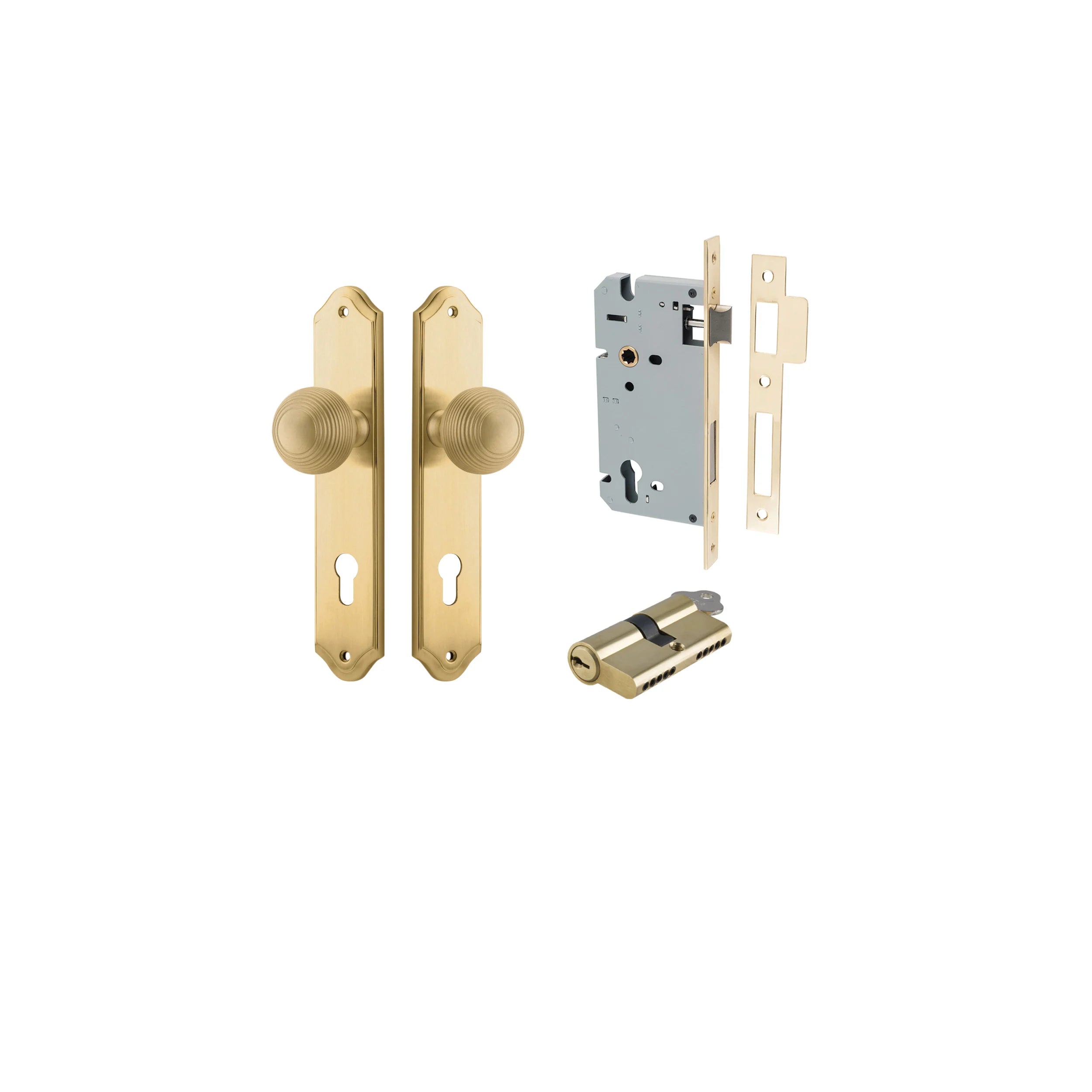 Guildford Knob - Shouldered Backplate - Ella Grace - Iver - Brushed Brass - Door Knobs