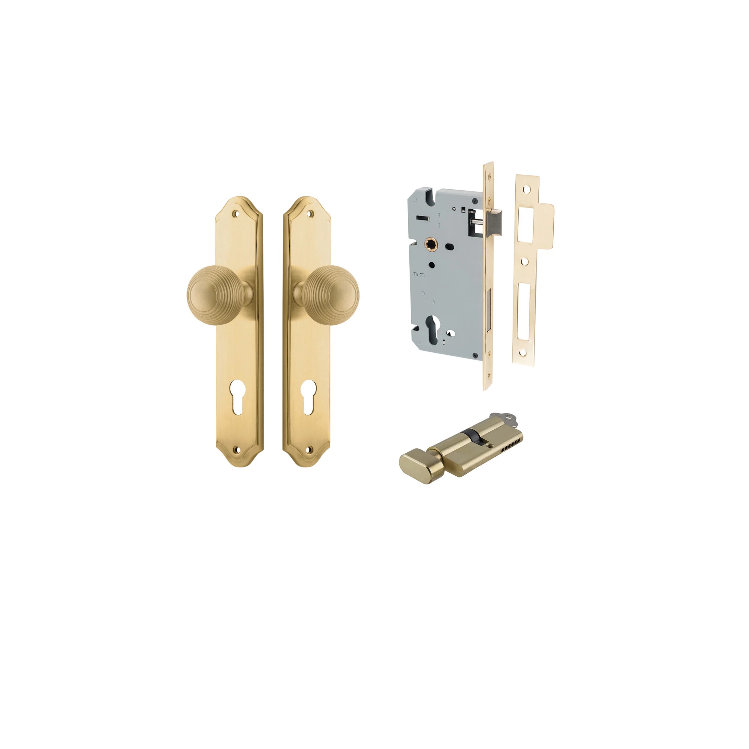 Guildford Knob - Shouldered Backplate - Ella Grace - Iver - Brushed Brass - Door Knobs