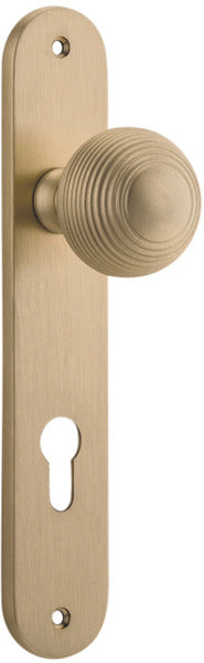 Guildford Knob - Oval Backplate - Ella Grace - Iver - Brushed Brass - Door Knobs