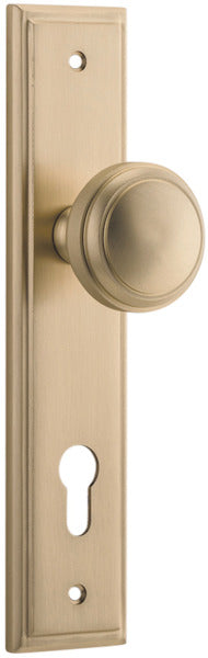 Paddington Knob - Stepped Backplate - Ella Grace - Iver - Brushed Brass - Door Knobs