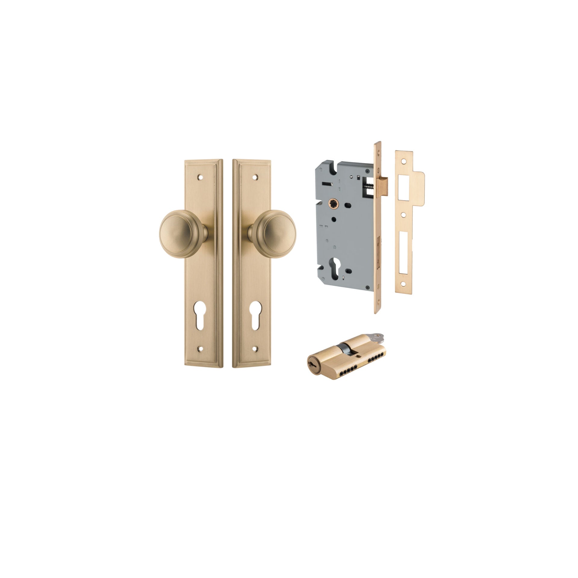 Paddington Knob - Stepped Backplate - Ella Grace - Iver - Brushed Brass - Door Knobs