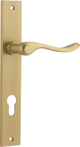 Stirling Lever - Rectangular Backplate - Ella Grace - Iver - Brushed Brass - Door Levers