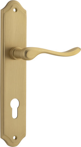 Stirling Lever - Shouldered Backplate - Ella Grace - Iver - Brushed Brass - Door Levers