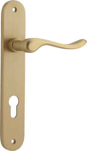 Stirling Lever - Oval Backplate - Ella Grace - Iver - Brushed Brass - Door Levers