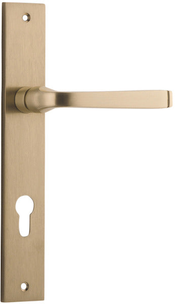 Annecy Lever - Rectangular Backplate - Ella Grace - Iver - Brushed Brass - Door Levers