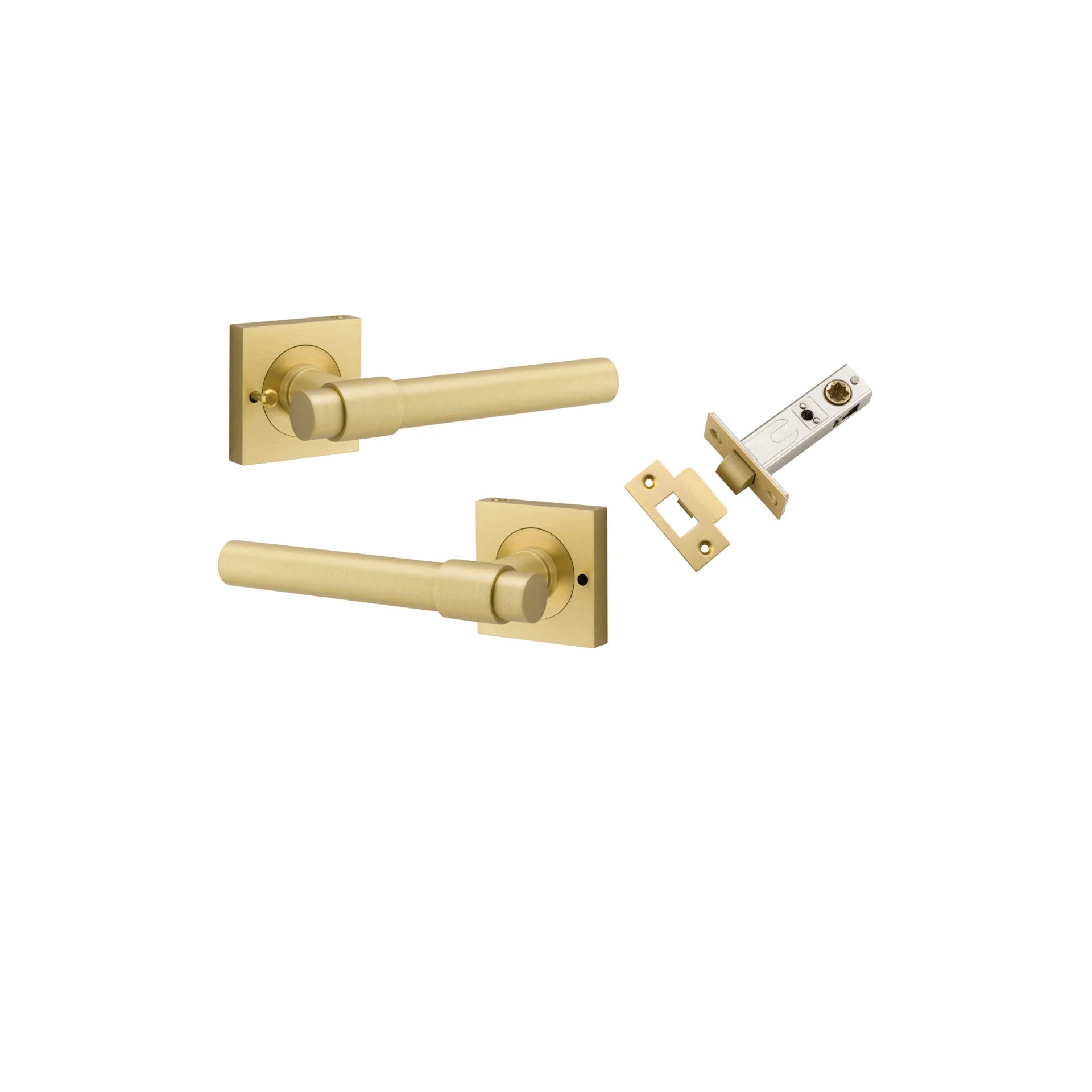 Helsinki Lever - Square Rose - Ella Grace - Iver - Brushed Gold PVD - Door Levers