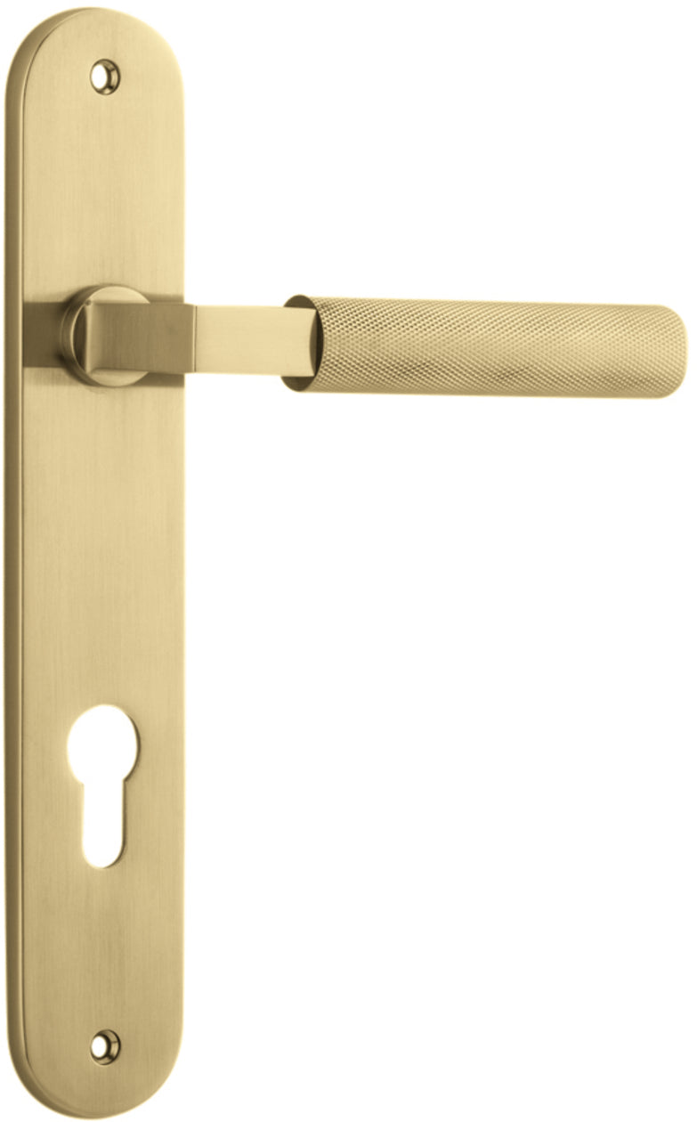 Brunswick Lever - Oval Backplate - Ella Grace - Iver - Brushed Gold PVD - Door Levers