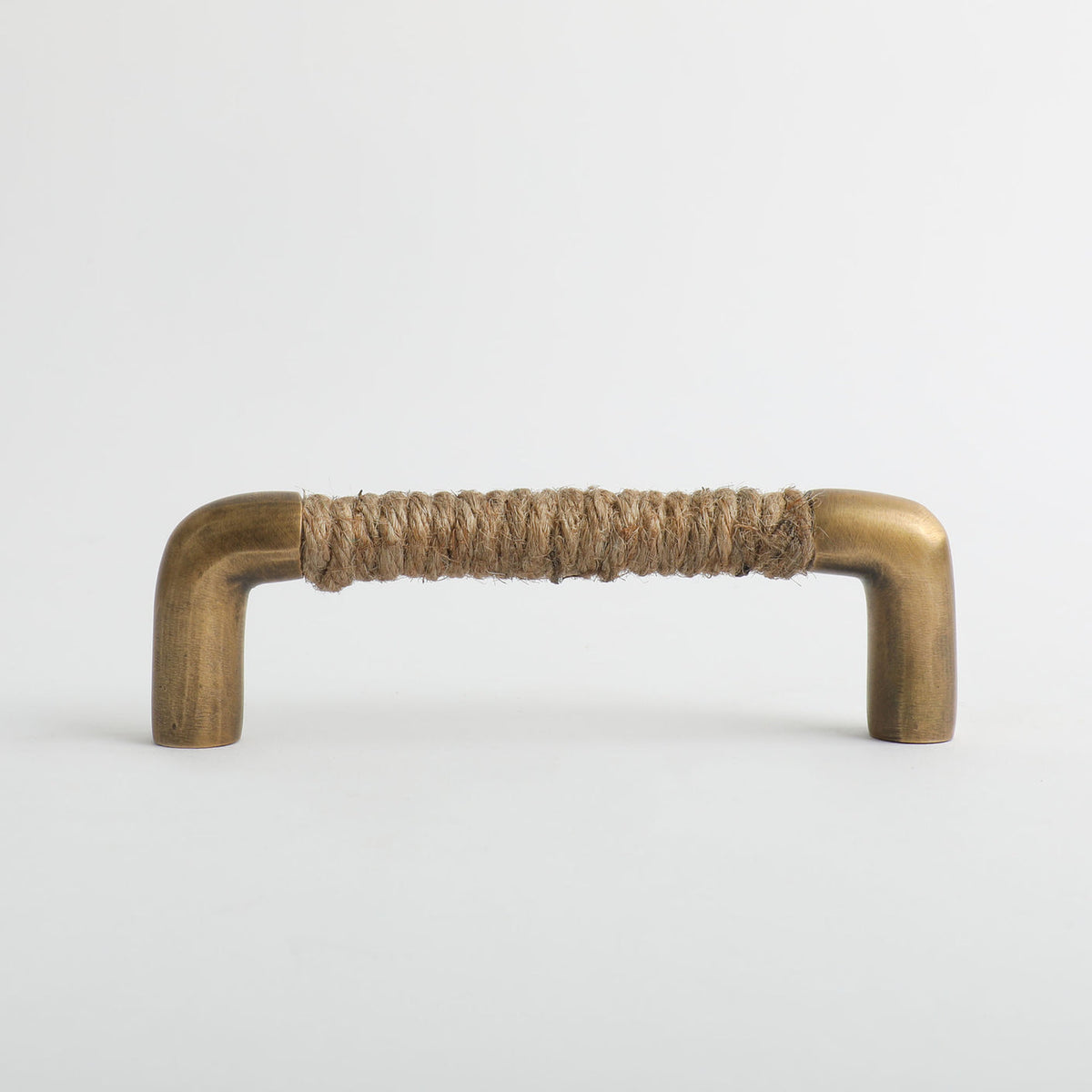 Jute rope handle with brass fittings, detail